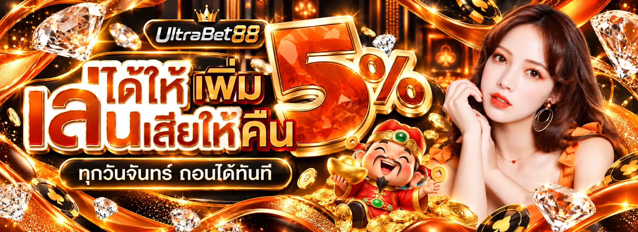 UltraBet88 รับเงินคืนรายสัปดาห์ 5 เปอร์เซ็นต์